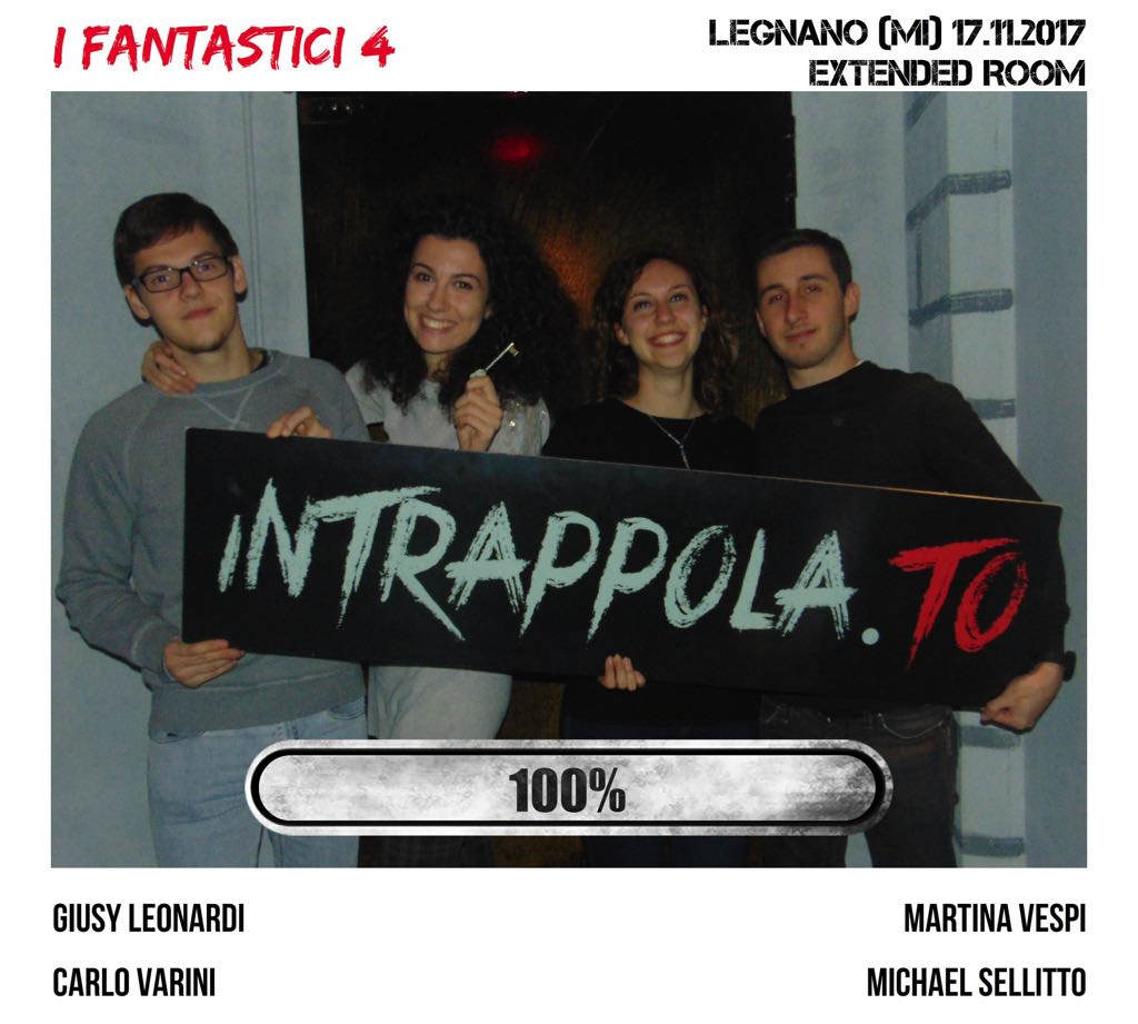 Il gruppo I fantastici 4 è fuggito dalla nostra escape room Extended Room