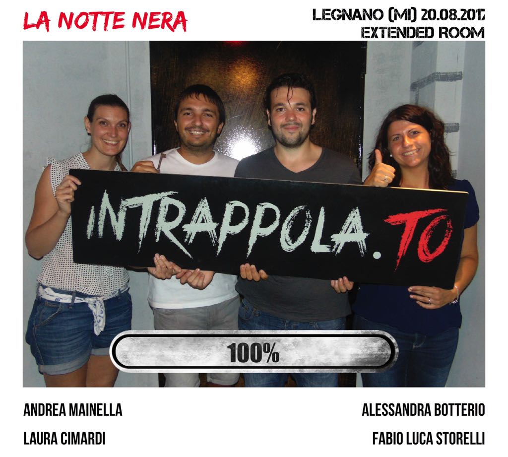 Il gruppo La Notte Nera è fuggito dalla nostra escape room Extended Room