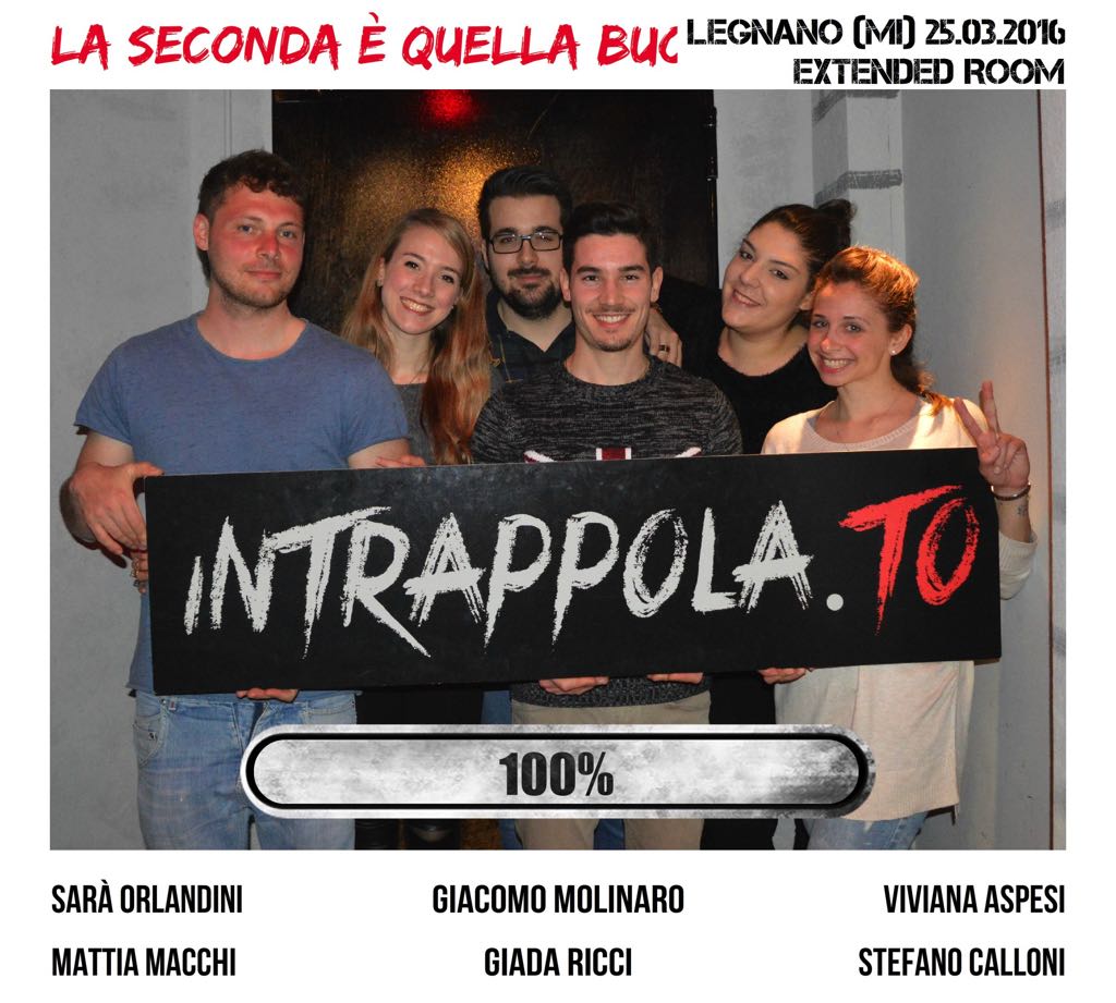 Il gruppo La seconda è quella buona! è fuggito dalla nostra escape room Extended Room