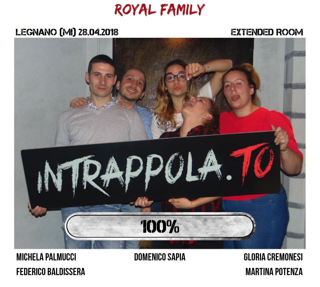 Il gruppo Royal family è fuggito dalla nostra escape room Extended Room