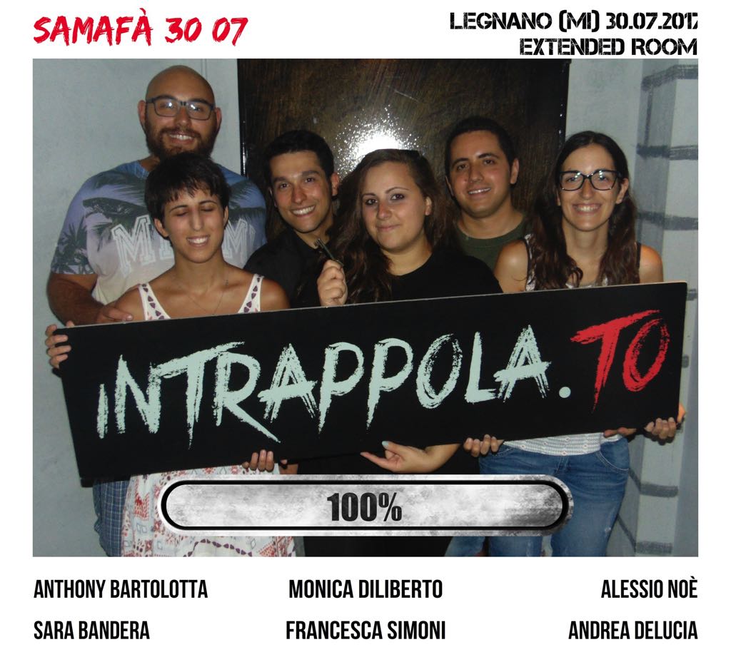 Il gruppo Samafà 30/07 è fuggito dalla nostra escape room Extended Room