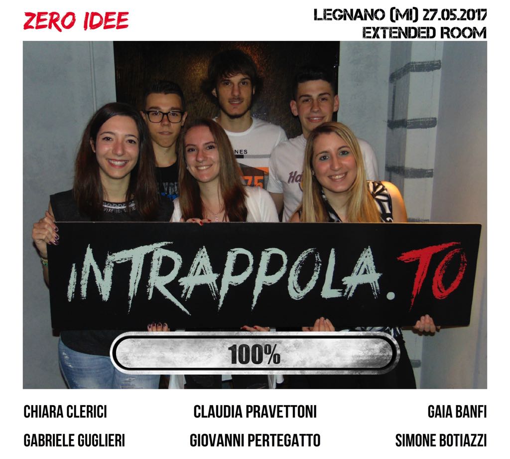 Il gruppo Zero idee è fuggito dalla nostra escape room Extended Room