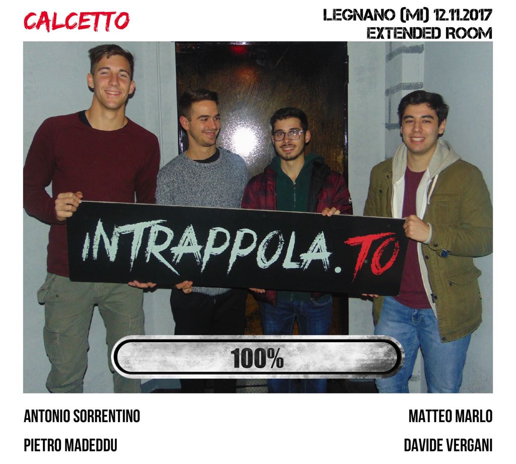 Il gruppo calcetto è fuggito dalla nostra escape room Extended Room