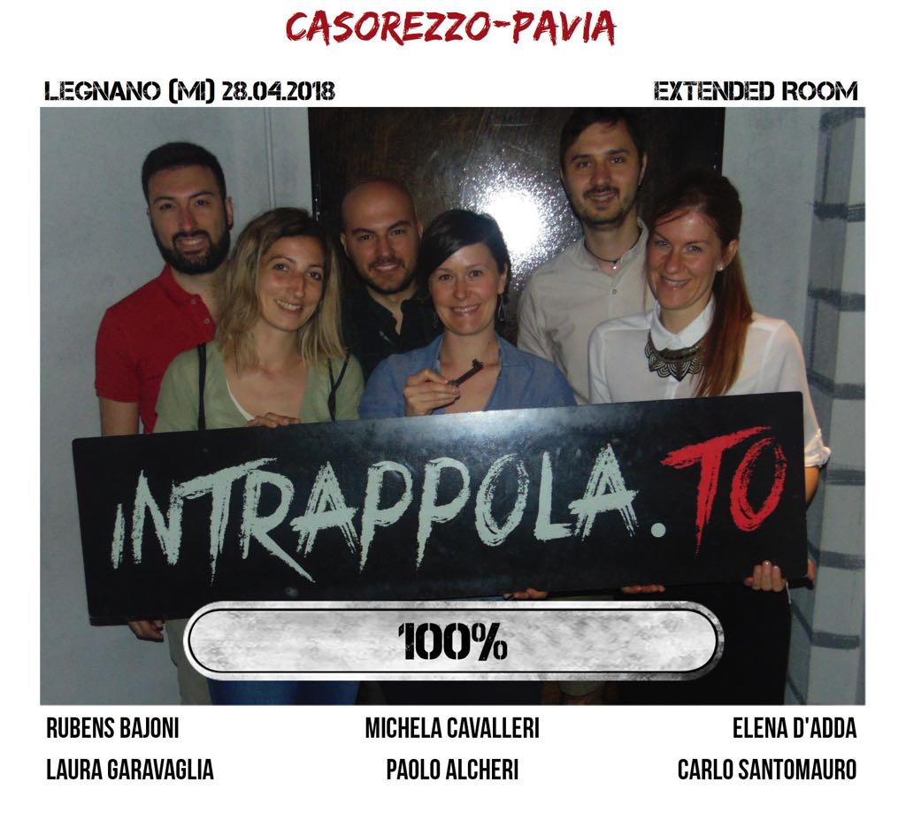 Il gruppo casorezzo-pavia è fuggito dalla nostra escape room Extended Room