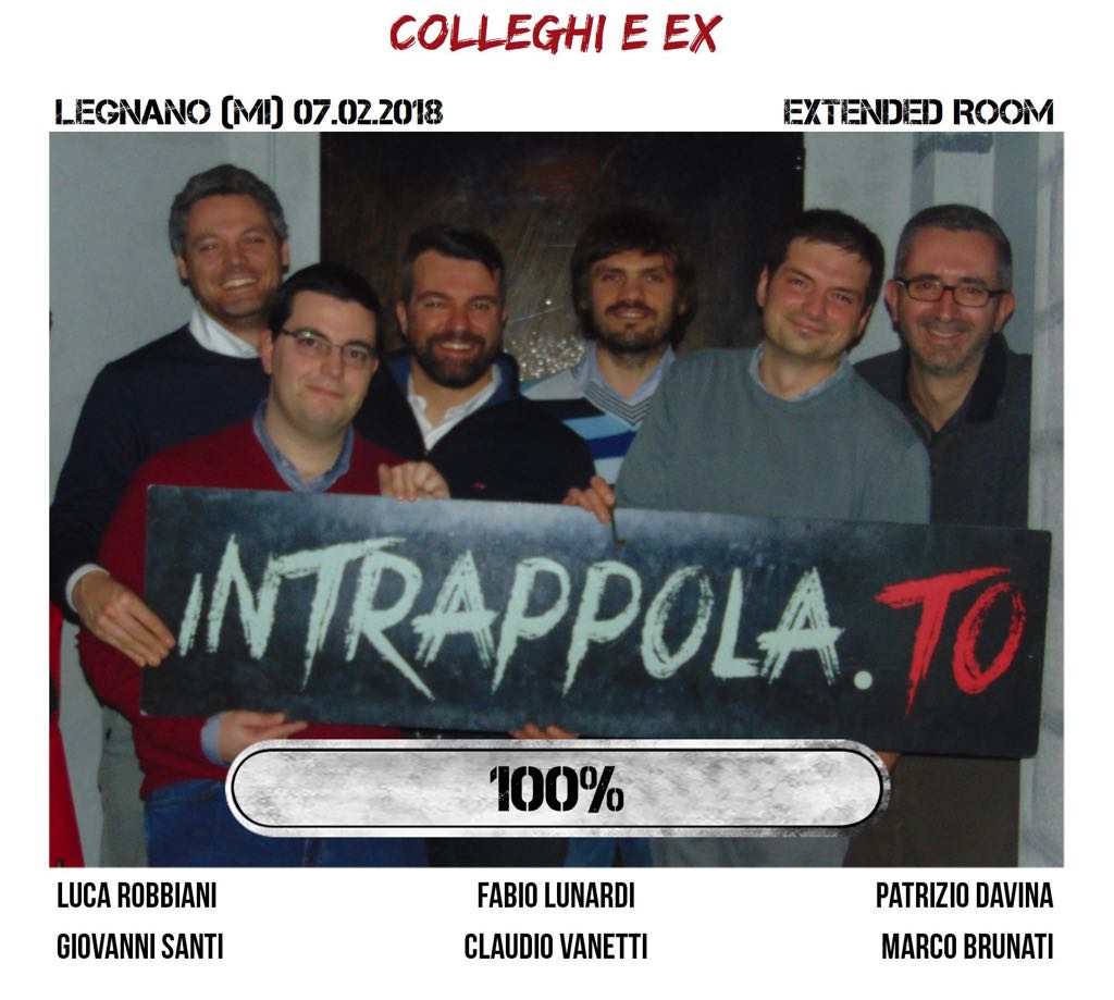 Il gruppo colleghi e ex è fuggito dalla nostra escape room Extended Room