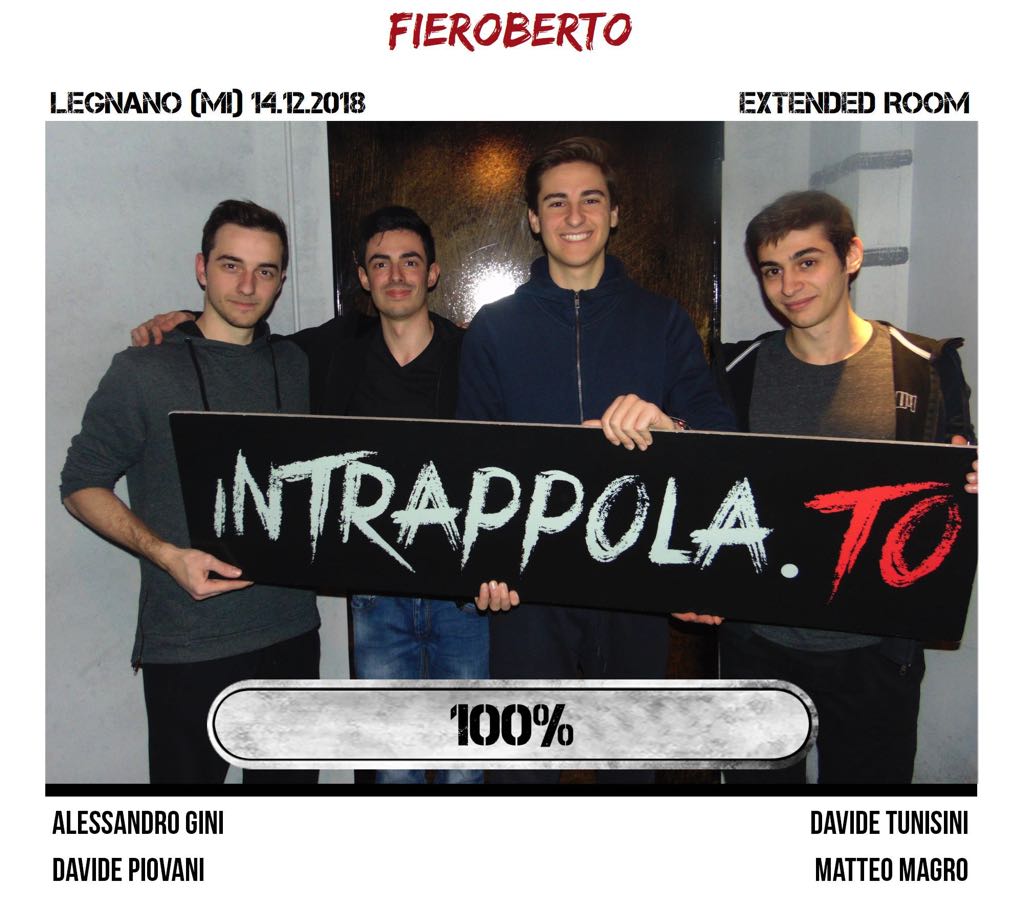 Il gruppo fieroberto è fuggito dalla nostra escape room Extended Room