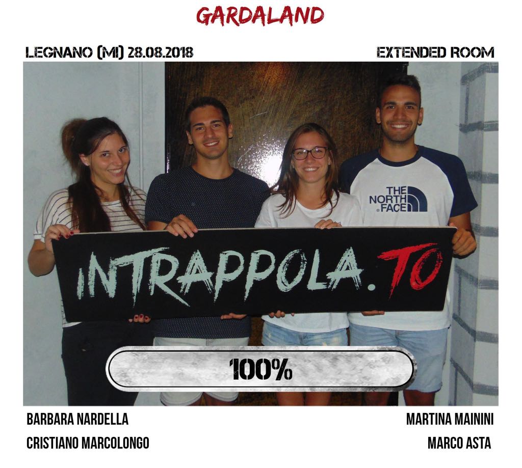 Il gruppo gardaland è fuggito dalla nostra escape room Extended Room