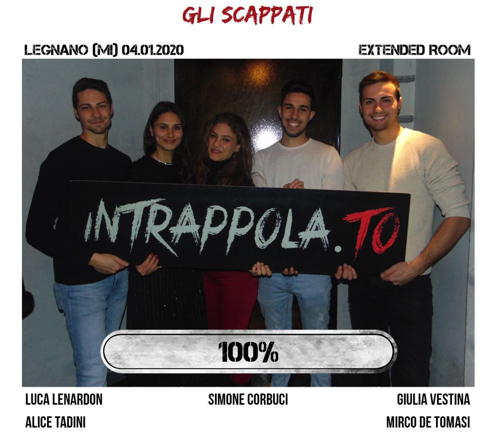 Il gruppo gli scappati è fuggito dalla nostra escape room Extended Room