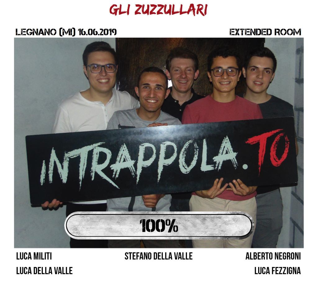 Il gruppo gli zuzzullari è fuggito dalla nostra escape room Extended Room