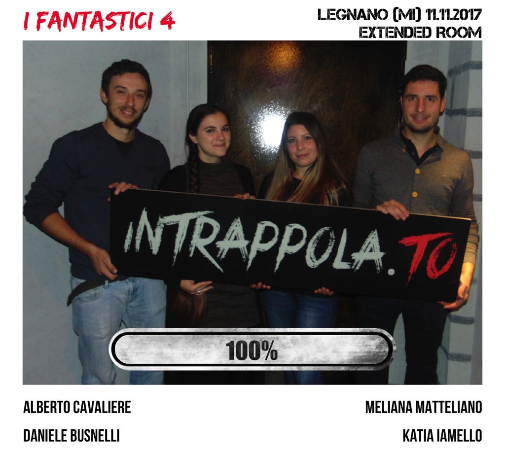Il gruppo i fantastici 4 è fuggito dalla nostra escape room Extended Room