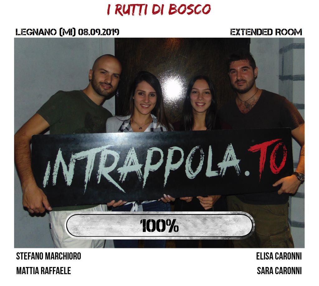 Il gruppo i rutti di bosco è fuggito dalla nostra escape room Extended Room