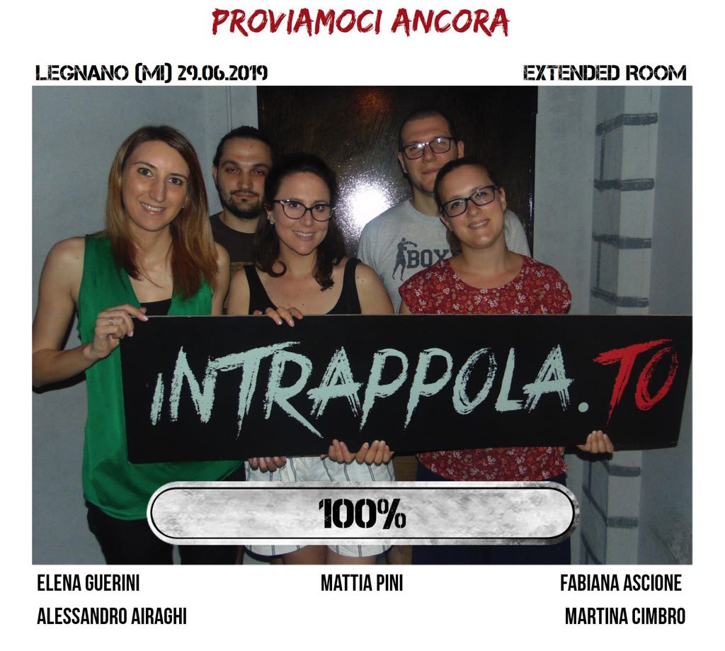 Il gruppo proviamoci ancora è fuggito dalla nostra escape room Extended Room