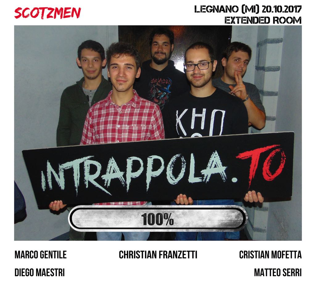 Il gruppo scotzmen è fuggito dalla nostra escape room Extended Room