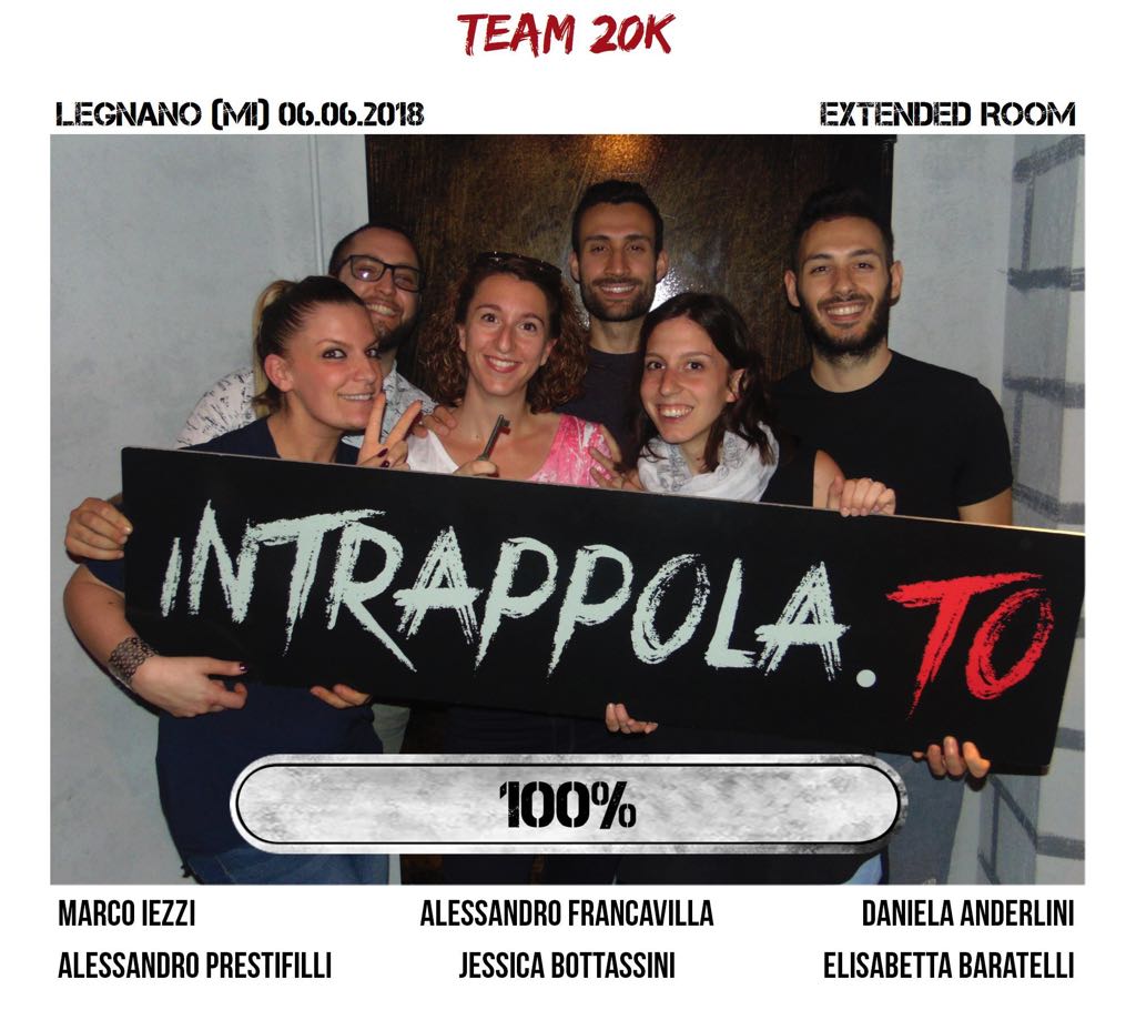 Il gruppo team 20k è fuggito dalla nostra escape room Extended Room