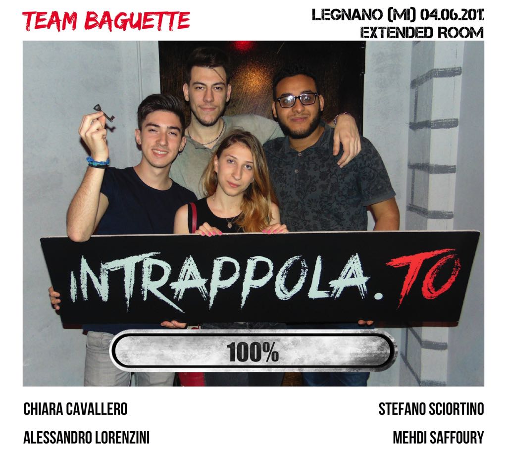 Il gruppo team baguette è fuggito dalla nostra escape room Extended Room