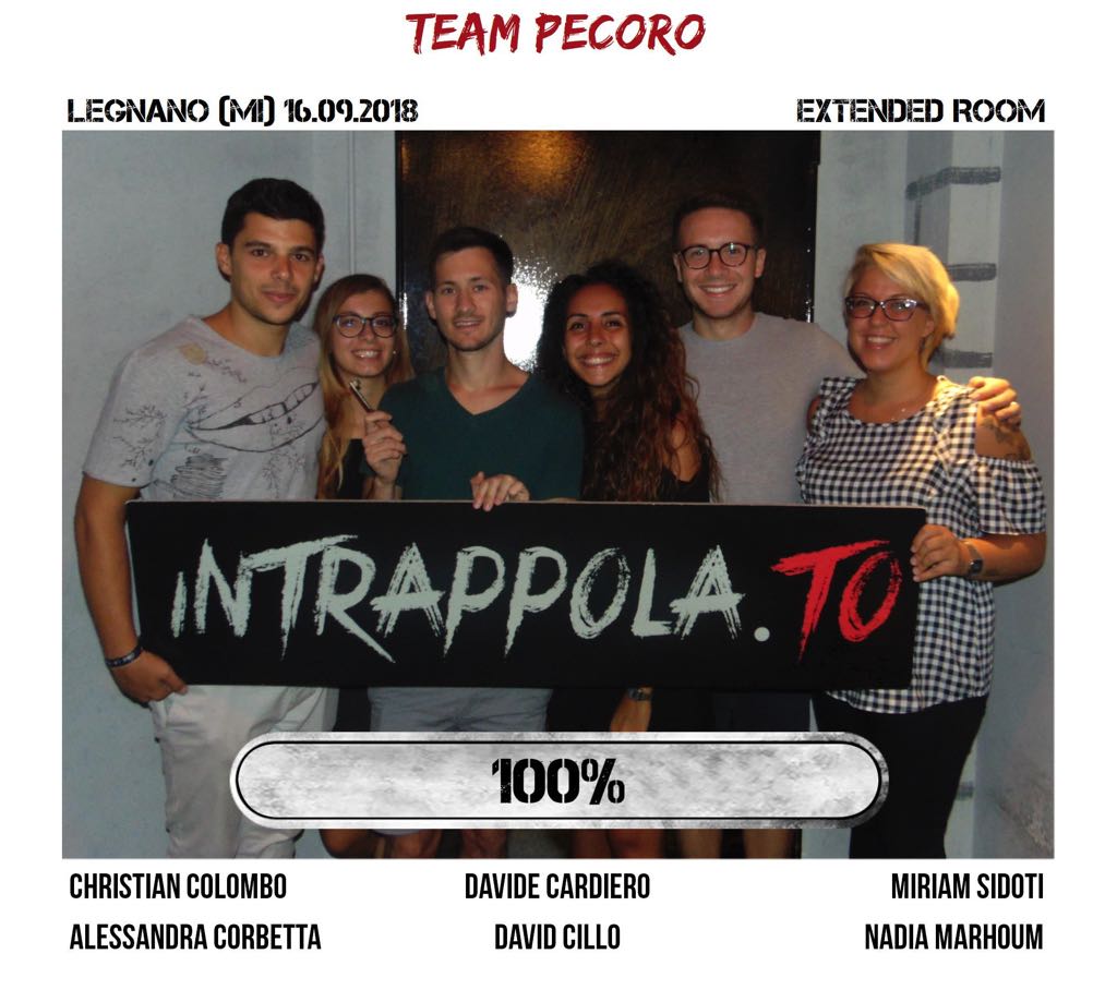 Il gruppo team pecoro è fuggito dalla nostra escape room Extended Room
