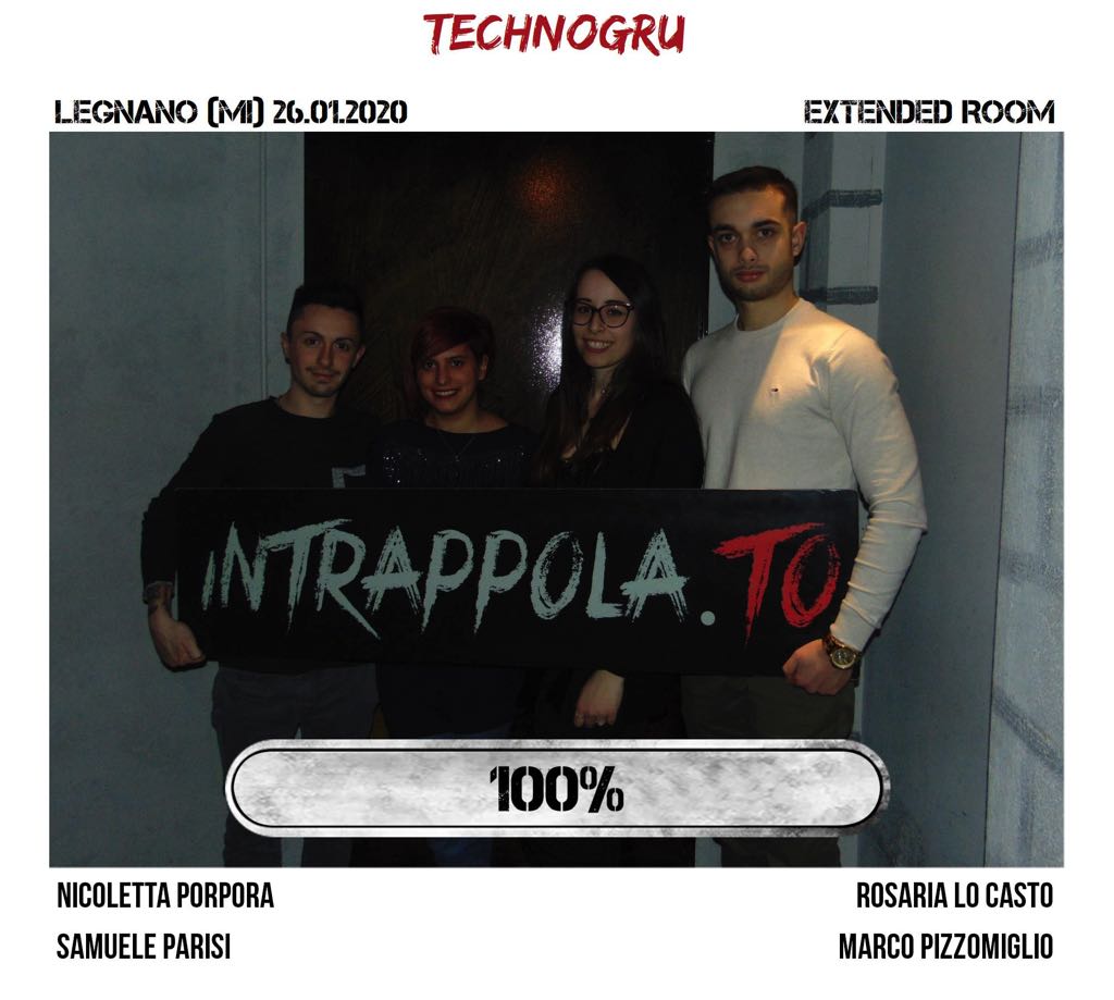 Il gruppo technogru è fuggito dalla nostra escape room Extended Room