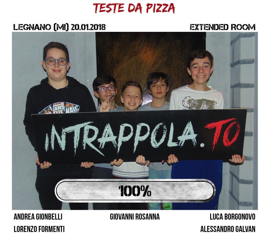 Il gruppo teste da pizza è fuggito dalla nostra escape room Extended Room