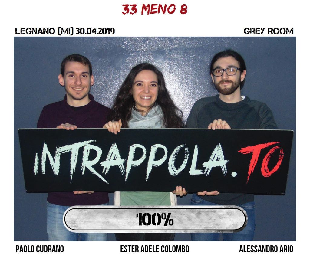 Il gruppo 33 meno 8 è fuggito dalla nostra escape room Grey Room