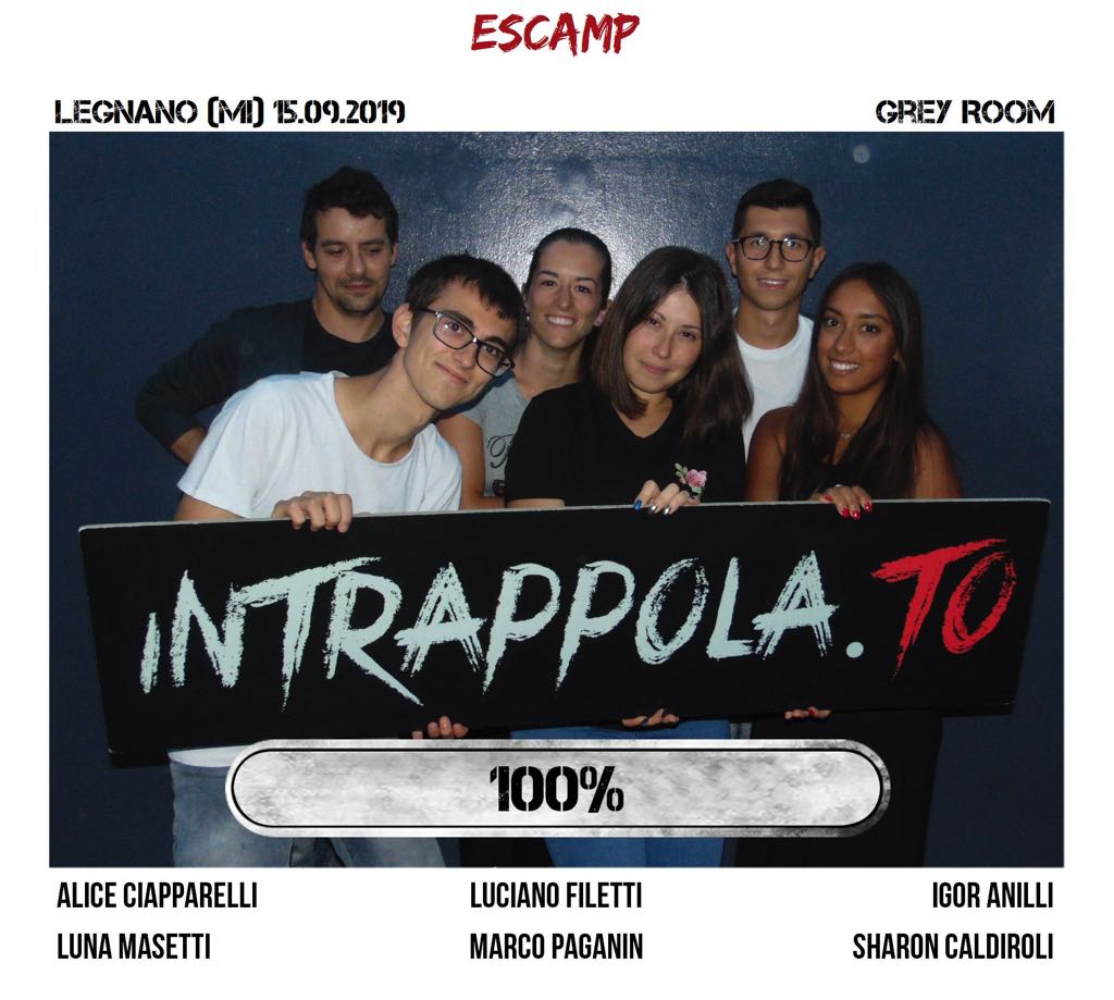 Il gruppo Escamp è fuggito dalla nostra escape room Grey Room