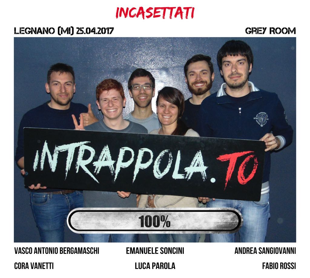 Il gruppo Incasettati è fuggito dalla nostra escape room Grey Room