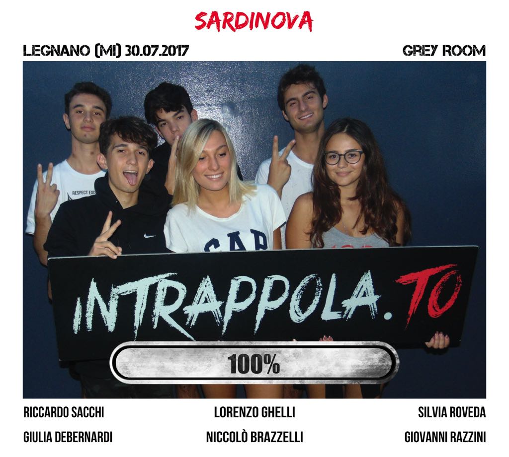 Il gruppo Sardinova è fuggito dalla nostra escape room Grey Room