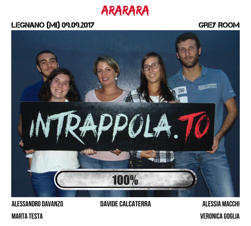Il gruppo ararara è fuggito dalla nostra escape room Grey Room