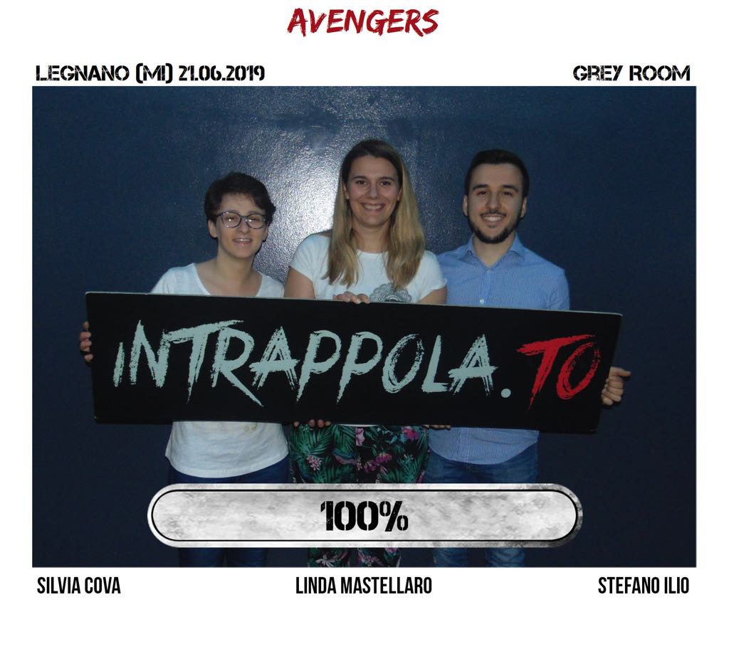 Il gruppo avengers è fuggito dalla nostra escape room Grey Room