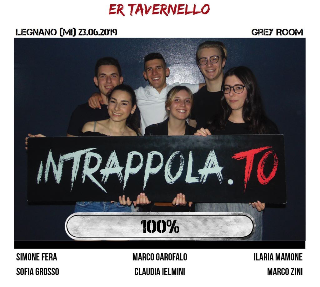 Il gruppo er tavernello è fuggito dalla nostra escape room Grey Room