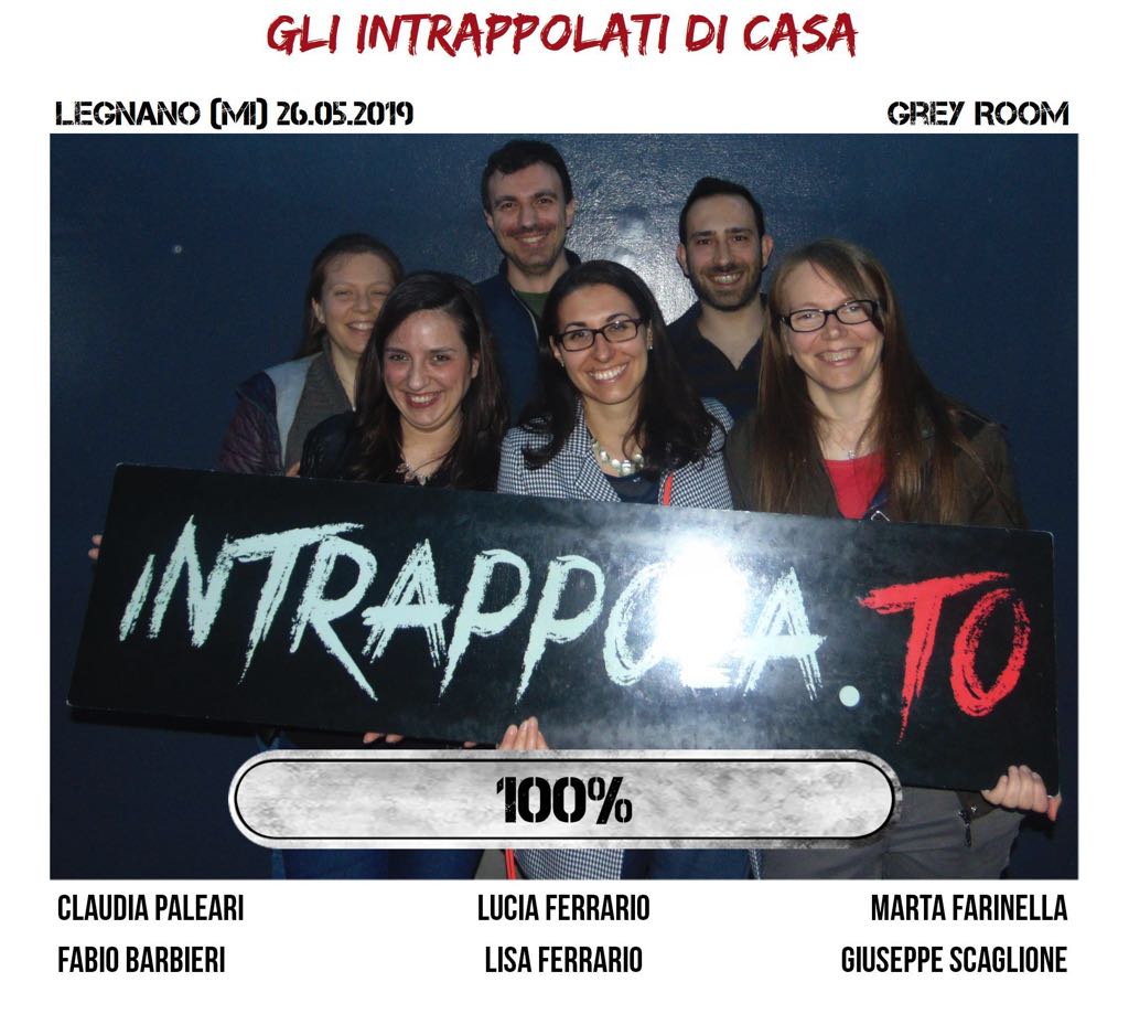 Il gruppo gli intrappolati di casa è fuggito dalla nostra escape room Grey Room