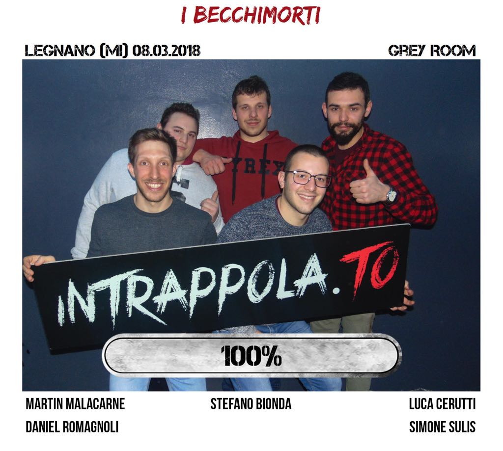 Il gruppo i becchimorti è fuggito dalla nostra escape room Grey Room