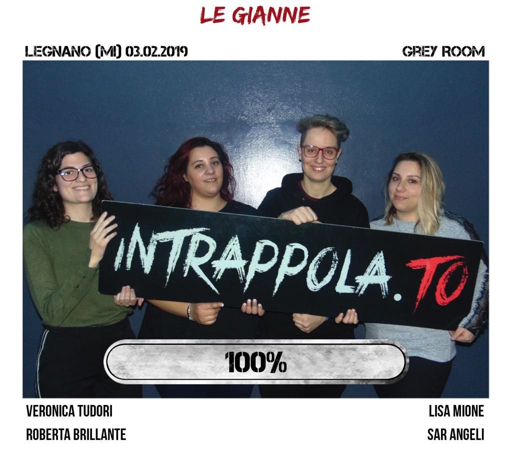 Il gruppo le gianne è fuggito dalla nostra escape room Grey Room