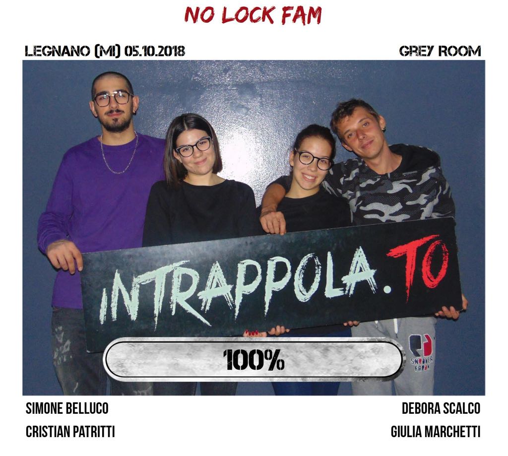 Il gruppo no lock fam è fuggito dalla nostra escape room Grey Room