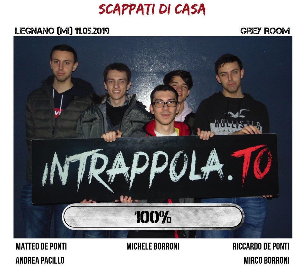 Il gruppo scappati di casa è fuggito dalla nostra escape room Grey Room