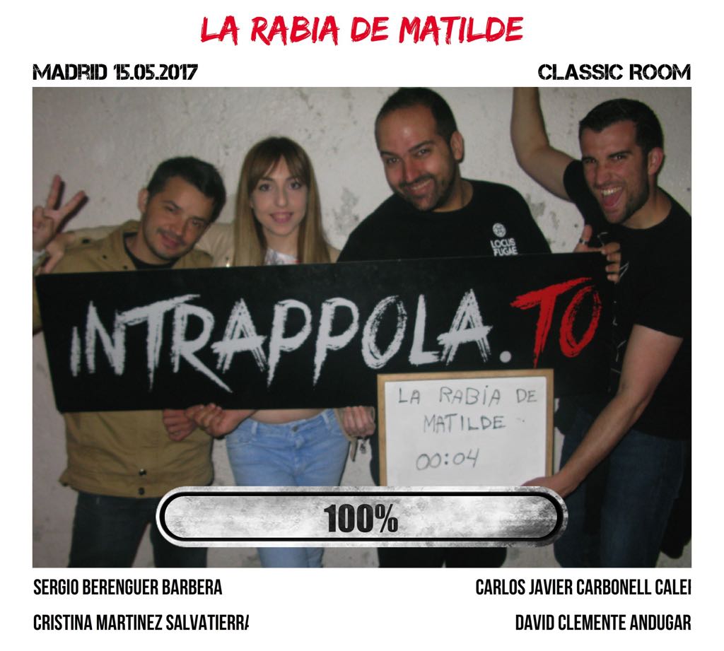 Il gruppo La Rabia de Matilde è fuggito dalla nostra escape room Classic Room