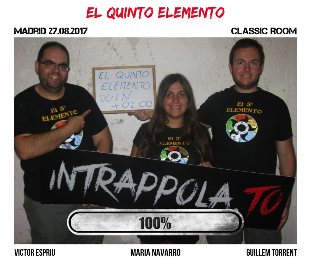 Il gruppo el quinto elemento è fuggito dalla nostra escape room Classic Room