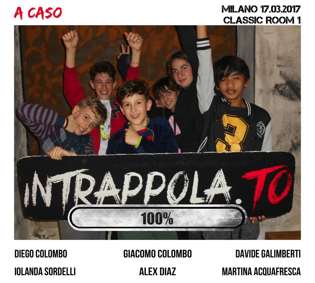 Il gruppo A CASO è fuggito dalla nostra escape room Classic Room