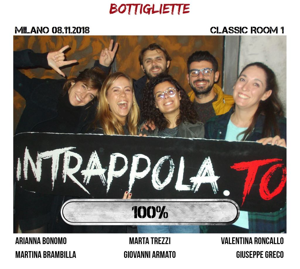 Il gruppo Bottigliette è fuggito dalla nostra escape room Classic Room