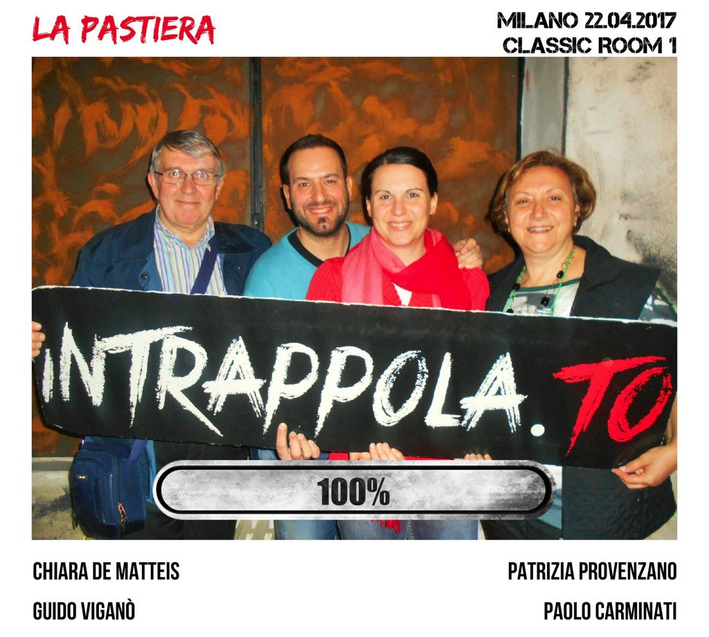 Il gruppo La Pastiera è fuggito dalla nostra escape room Classic Room