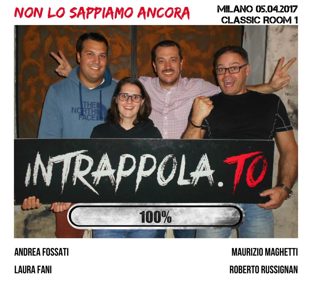 Il gruppo NON LO SAPPIAMO ANCORA è fuggito dalla nostra escape room Classic Room