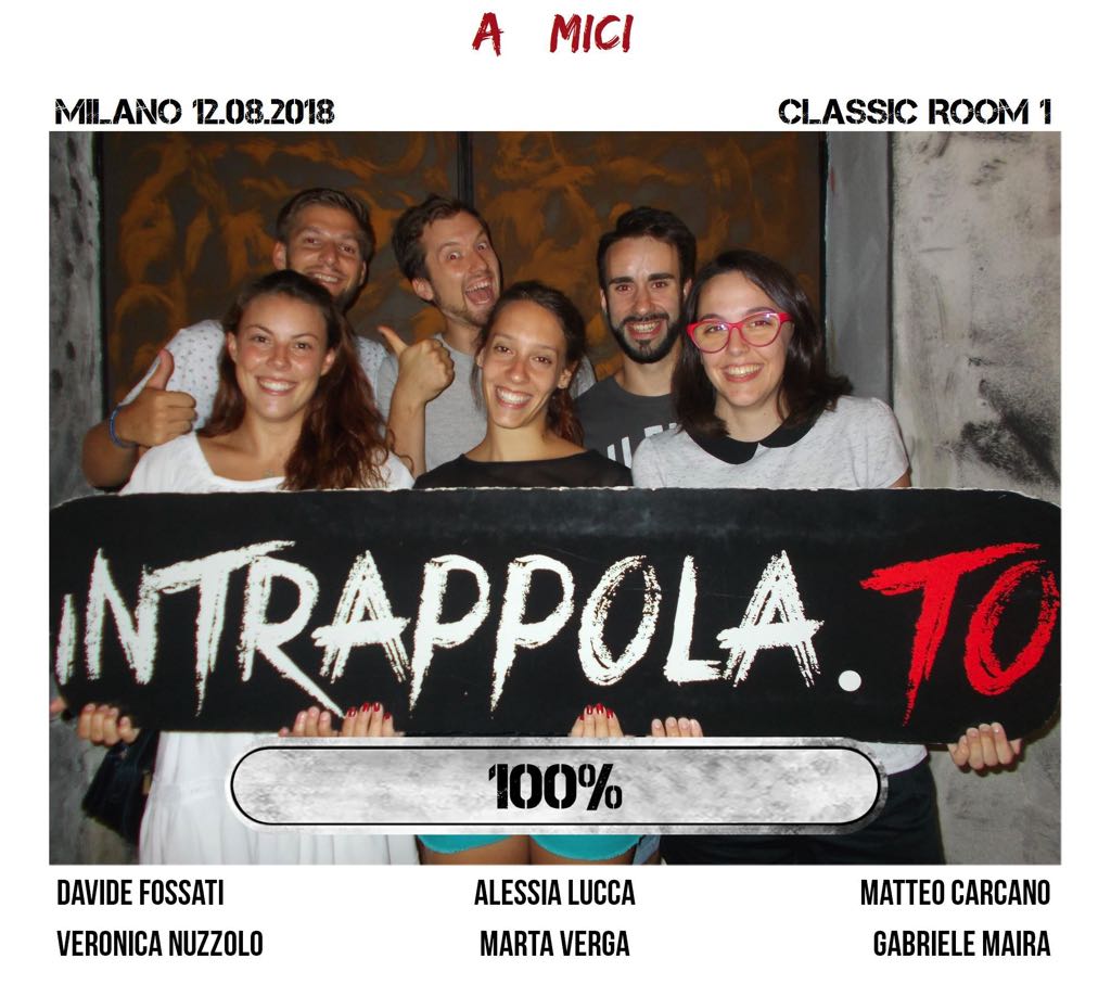 Il gruppo a   mici è fuggito dalla nostra escape room Classic Room