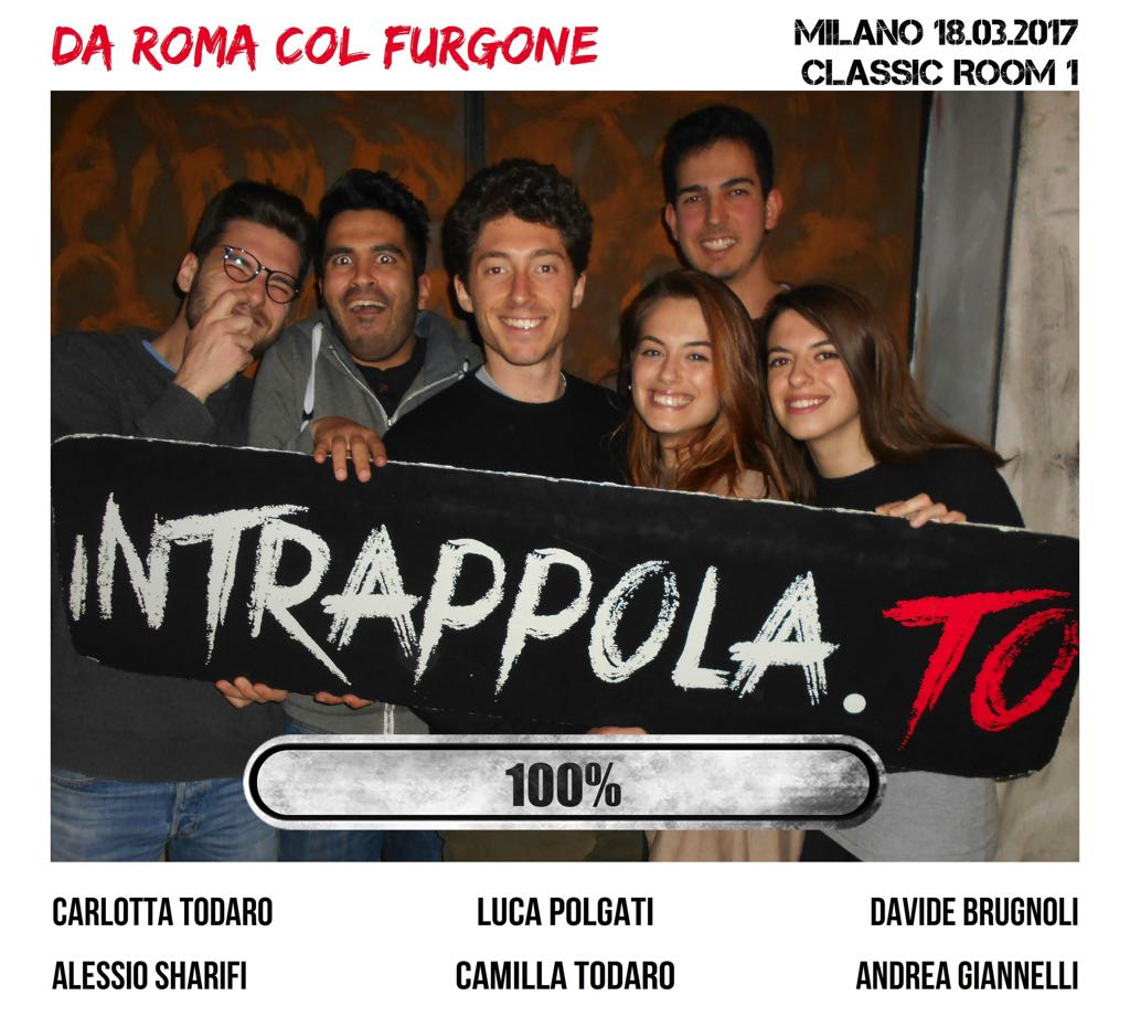 Il gruppo da roma col furgone è fuggito dalla nostra escape room Classic Room