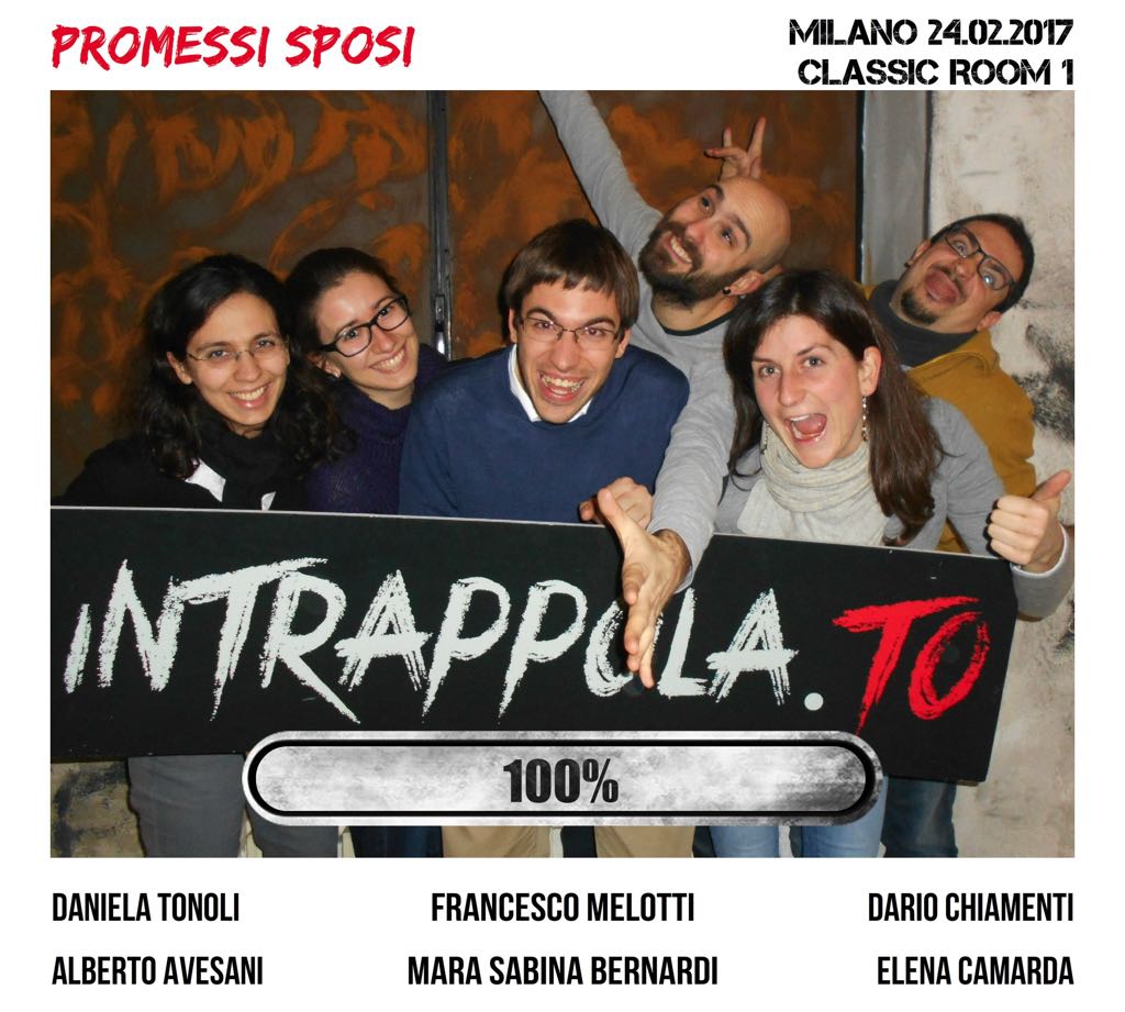 Il gruppo promessi sposi è fuggito dalla nostra escape room Classic Room