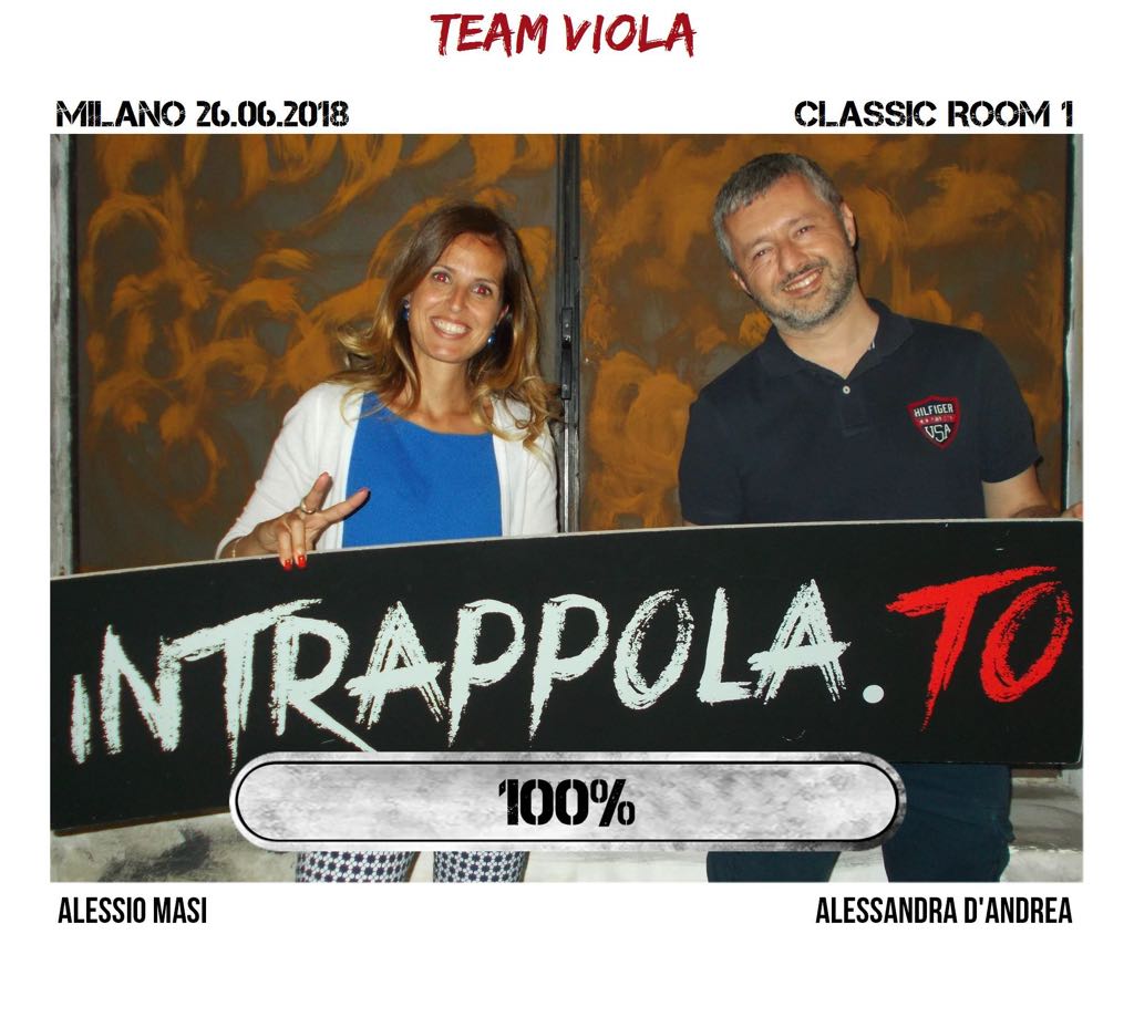 Il gruppo team viola è fuggito dalla nostra escape room Classic Room