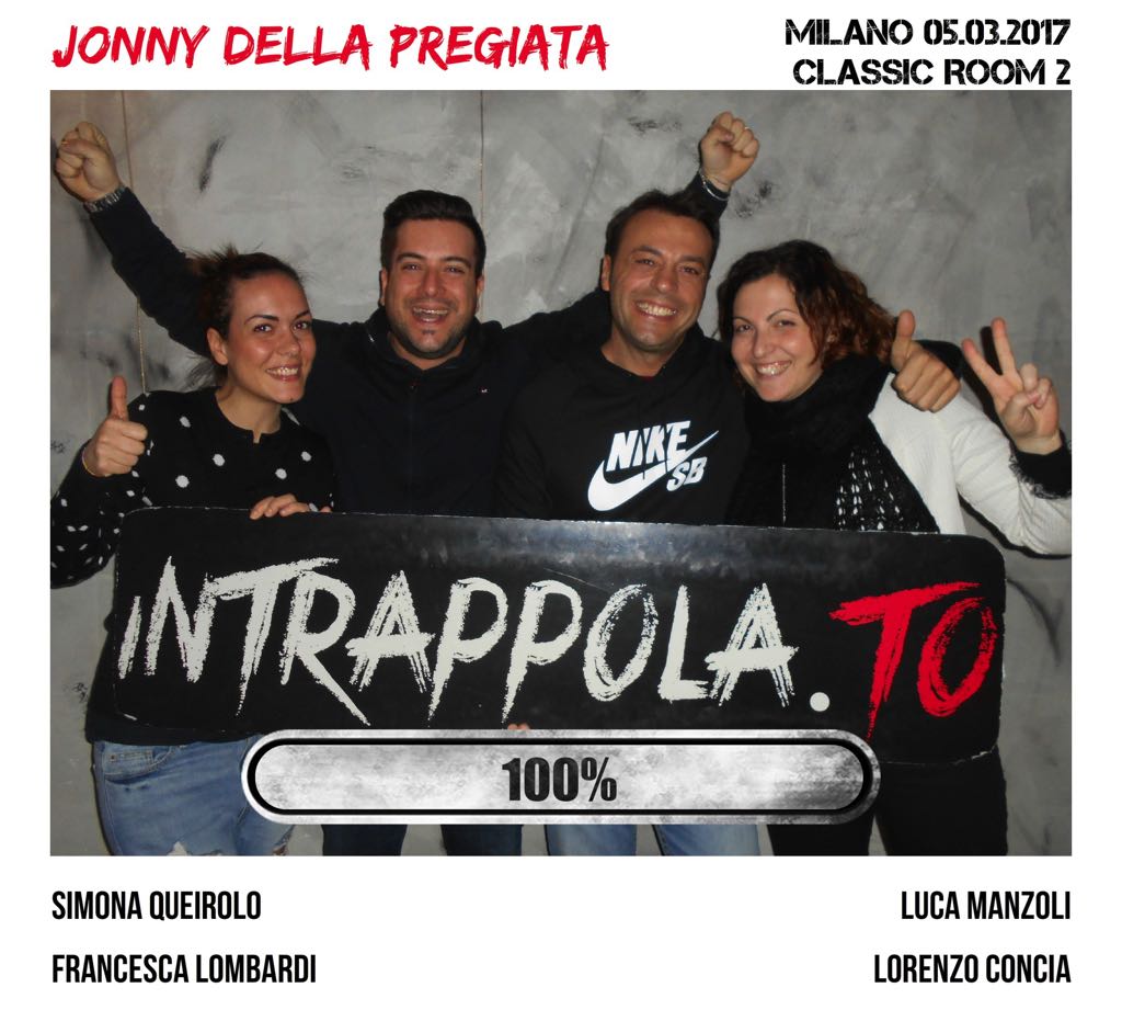 Il gruppo JONNY DELLA PREGIATA è fuggito dalla nostra escape room Extended Room