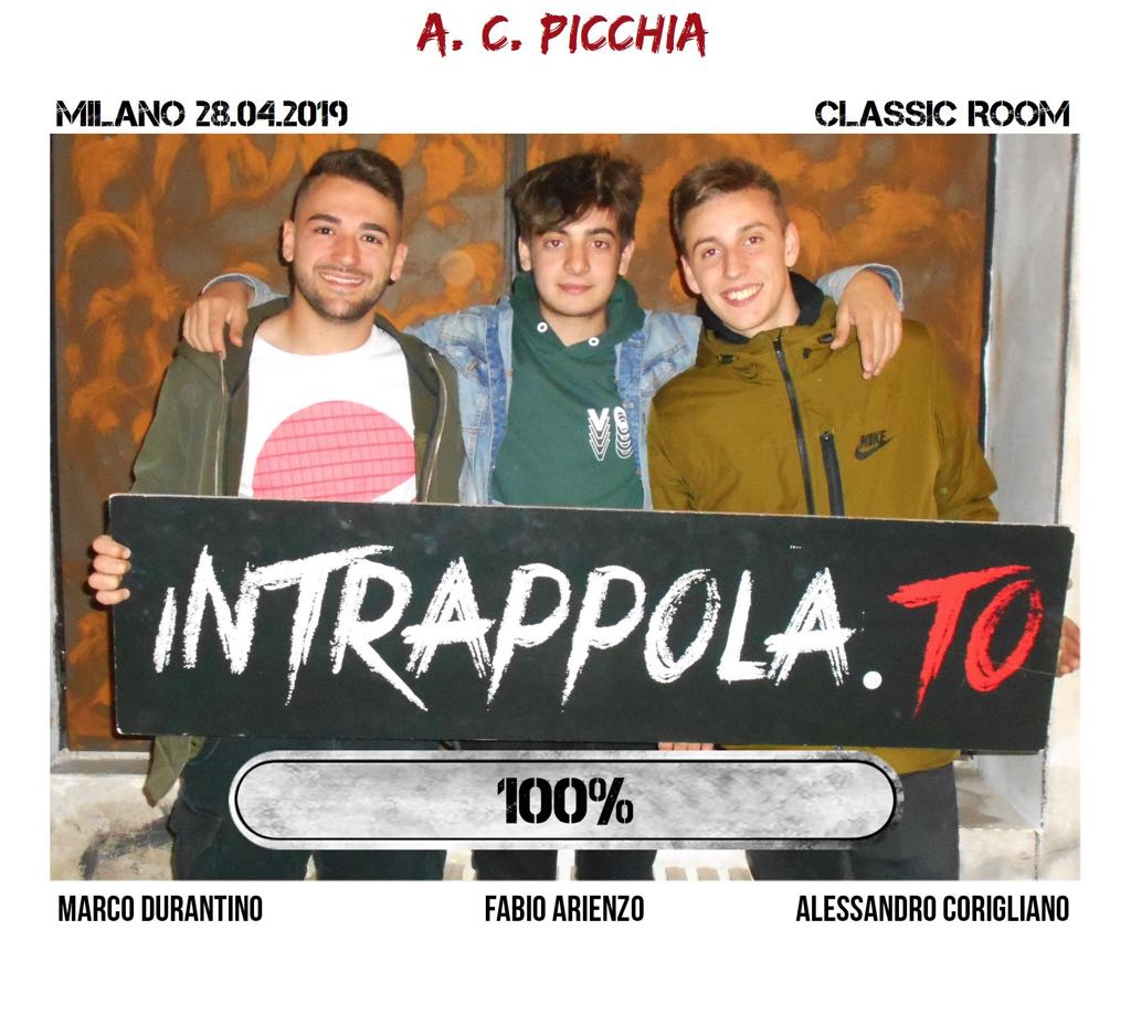 Il gruppo A. C. Picchia è fuggito dalla nostra escape room Classic Room