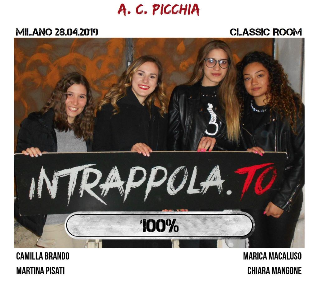 Il gruppo a. c. picchia è fuggito dalla nostra escape room Classic Room