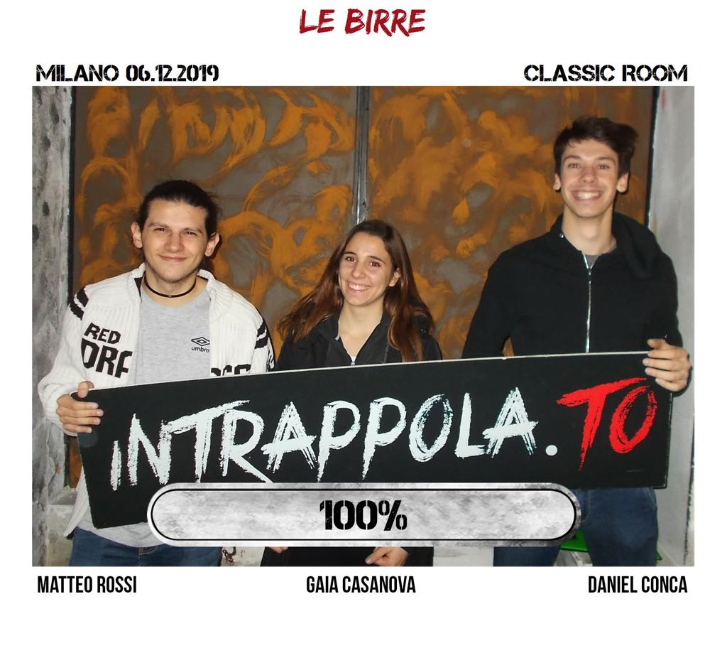 Il gruppo le birre è fuggito dalla nostra escape room Classic Room