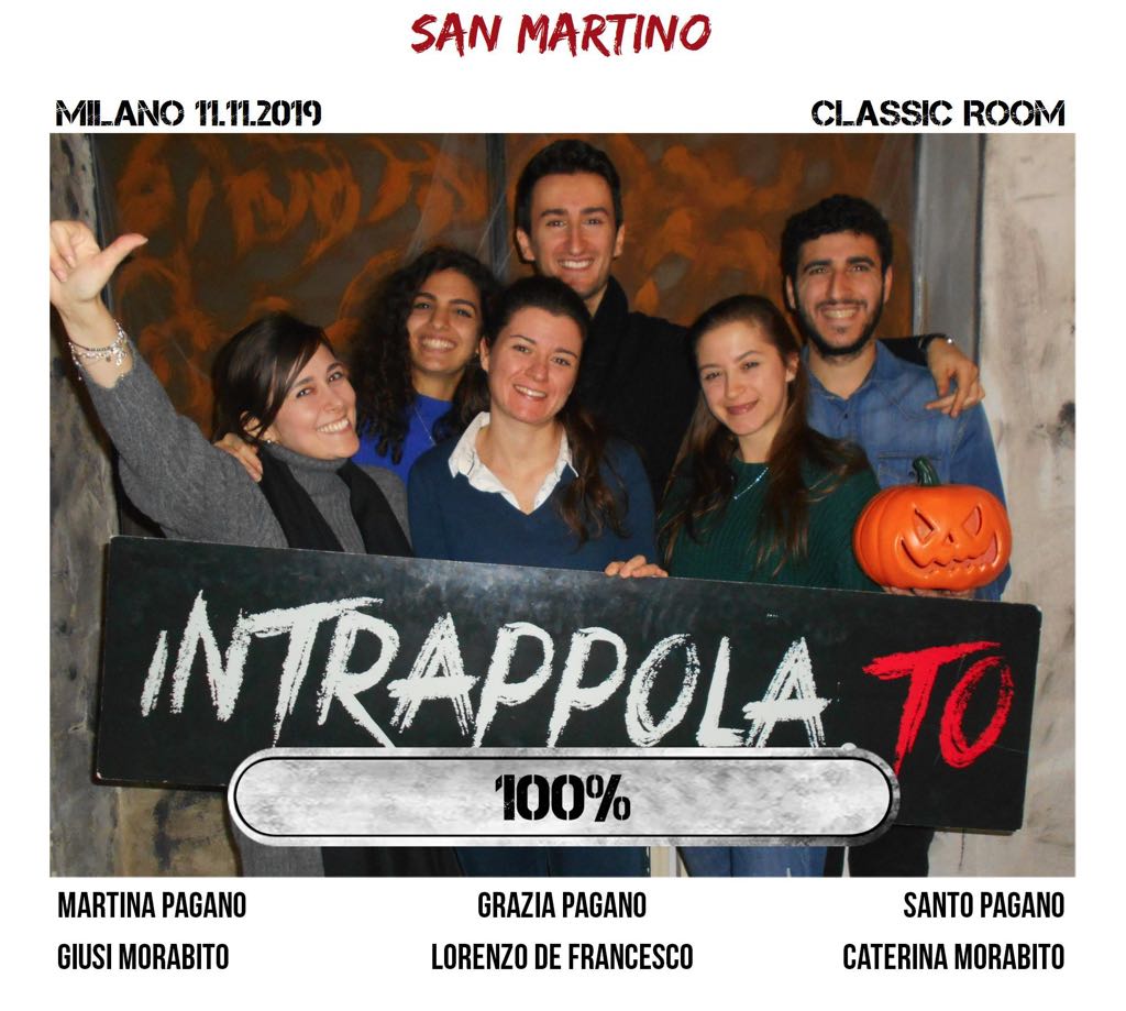 Il gruppo san martino è fuggito dalla nostra escape room Classic Room
