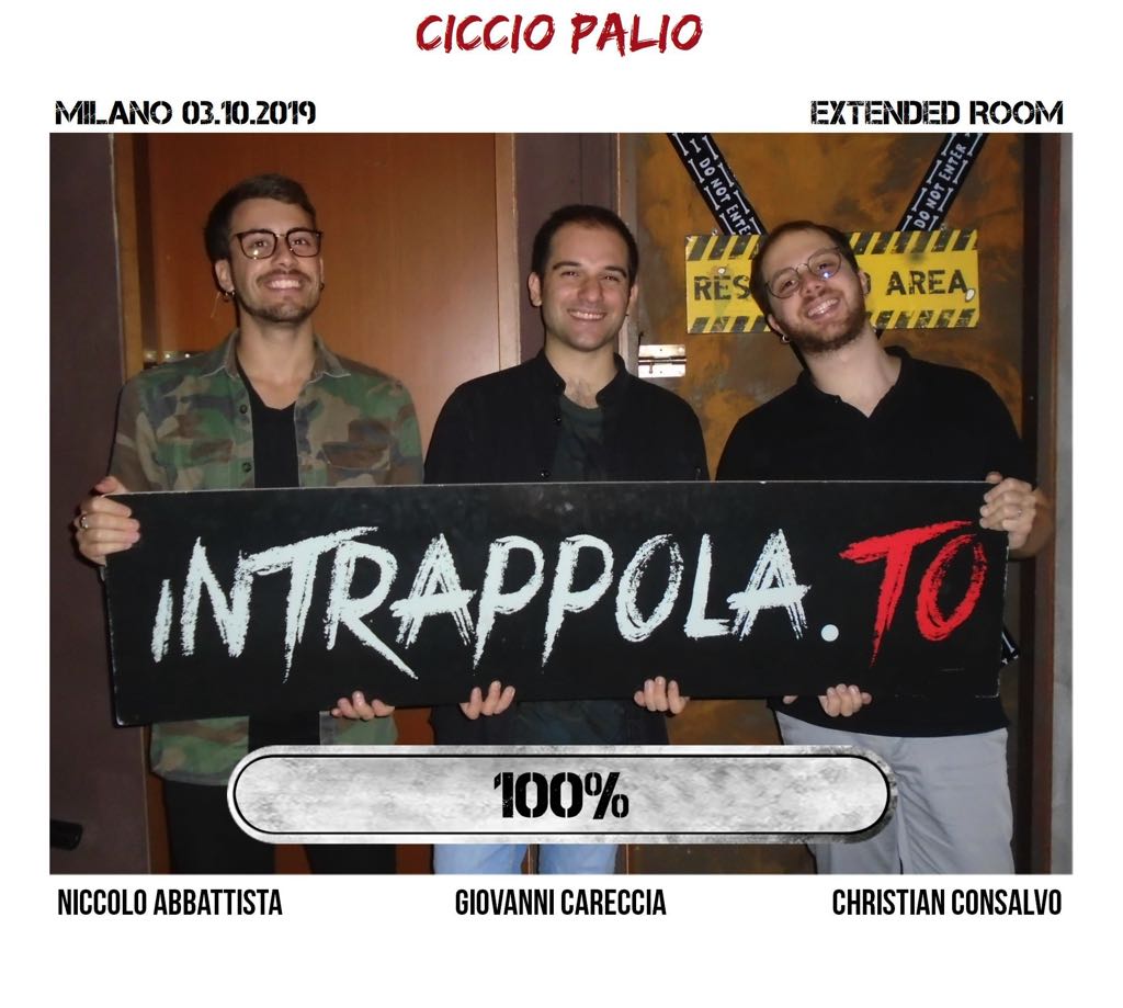 Il gruppo Ciccio Palio è fuggito dalla nostra escape room Extended Room